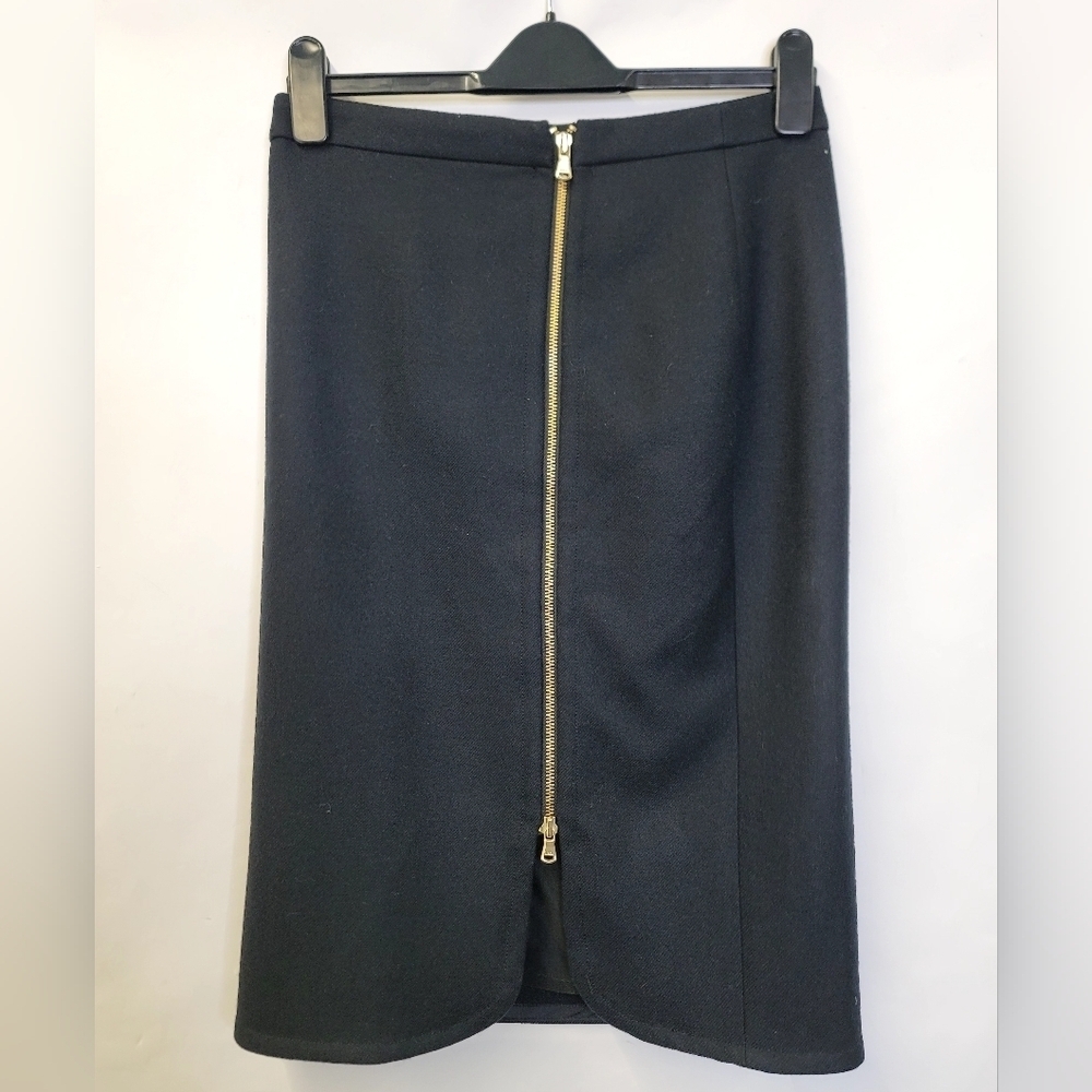 J crew Wool side zip slit midi skirt